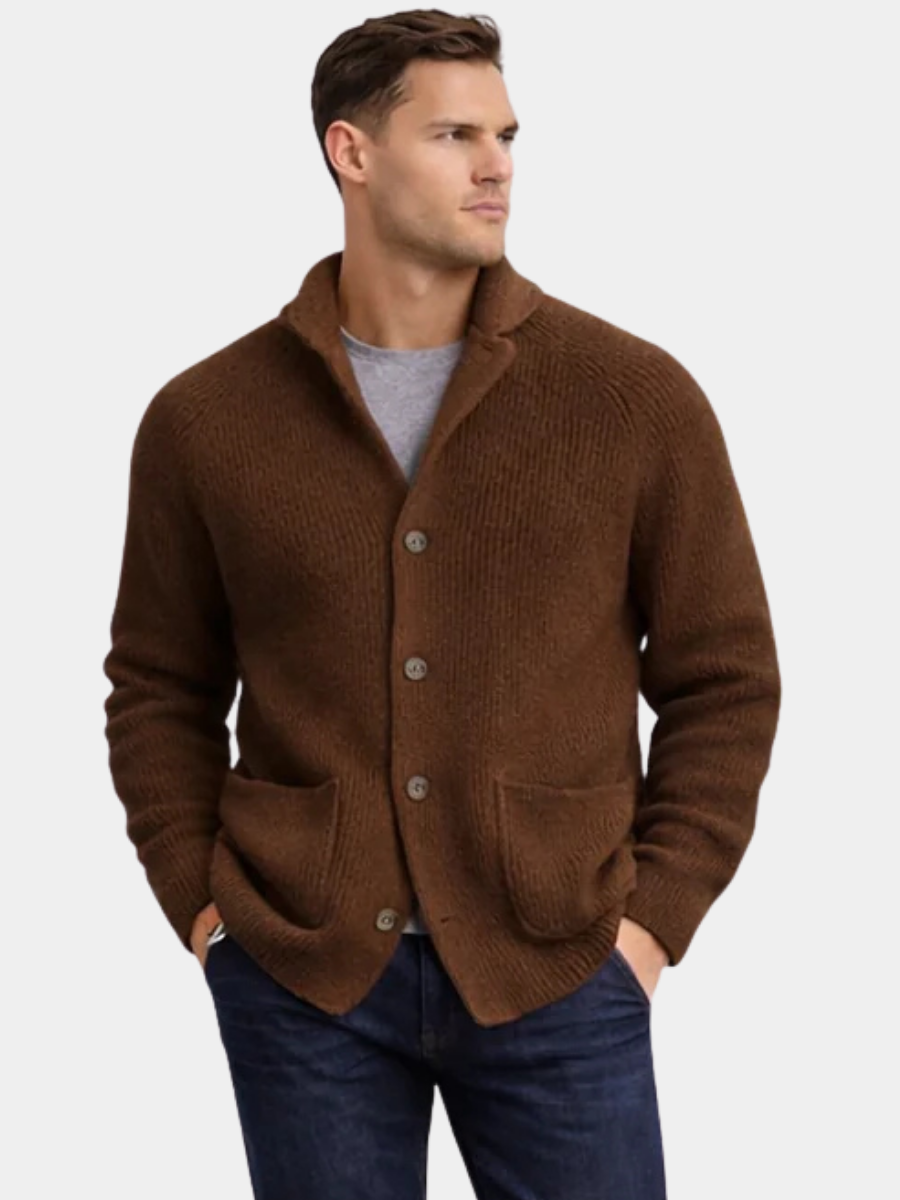BRIAN™ | Lawrence Tailored Button-Front Knit Cardigan