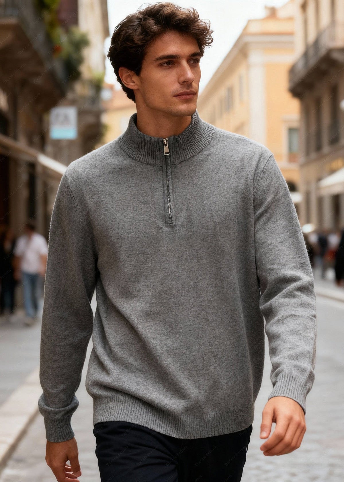 BRIAN™ | Half-Zip Sweater – Viscose Modal Pullover with High Collar CT-007