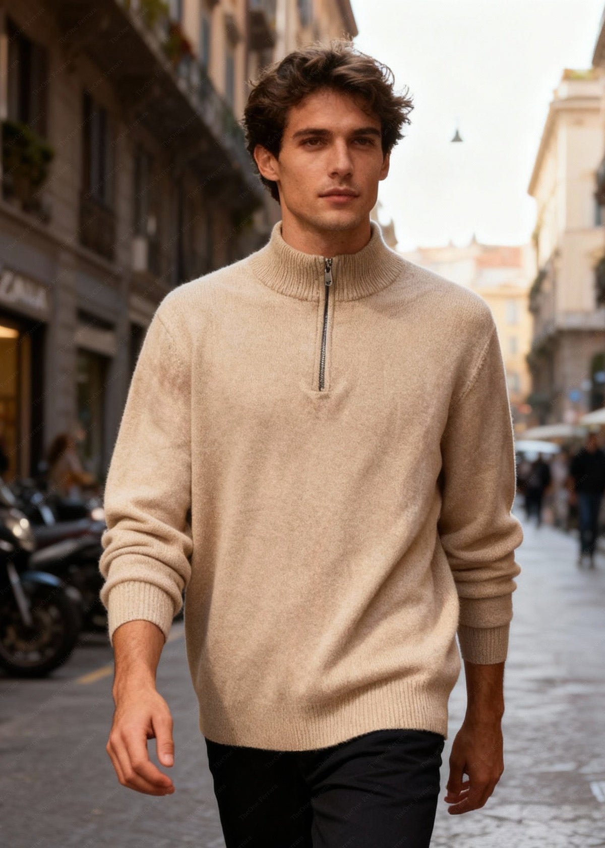 BRIAN™ | Half-Zip Sweater – Viscose Modal Pullover with High Collar CT-007