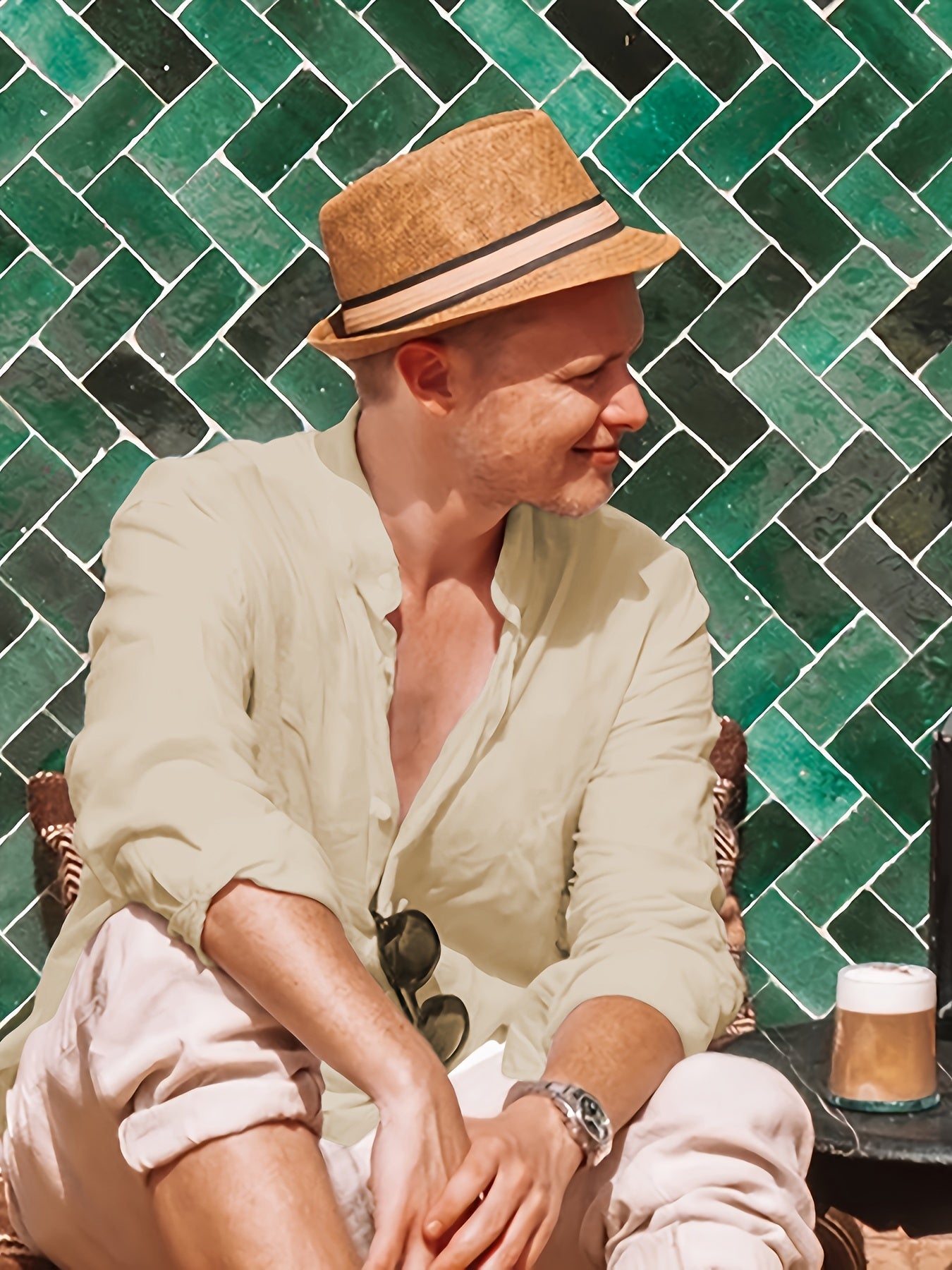 BRAIN™ | Men's Cotton-Linen Popover Shirt
