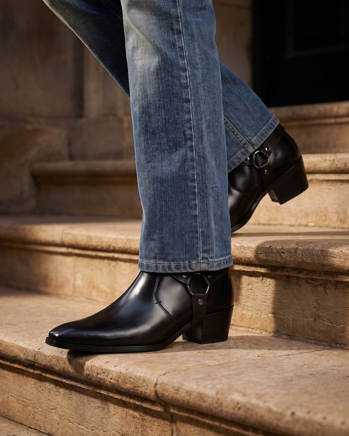 BRIAN™ | Umberto Leather Harness Boot