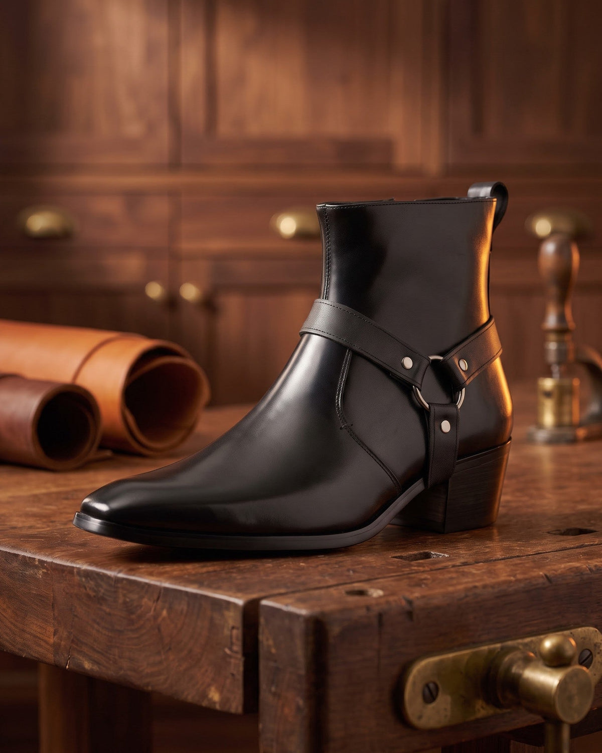 BRIAN™ | Umberto Leather Harness Boot