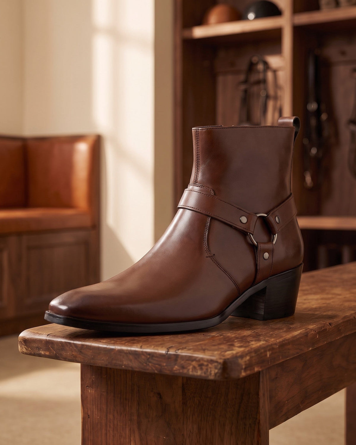 BRIAN™ | Umberto Leather Harness Boot