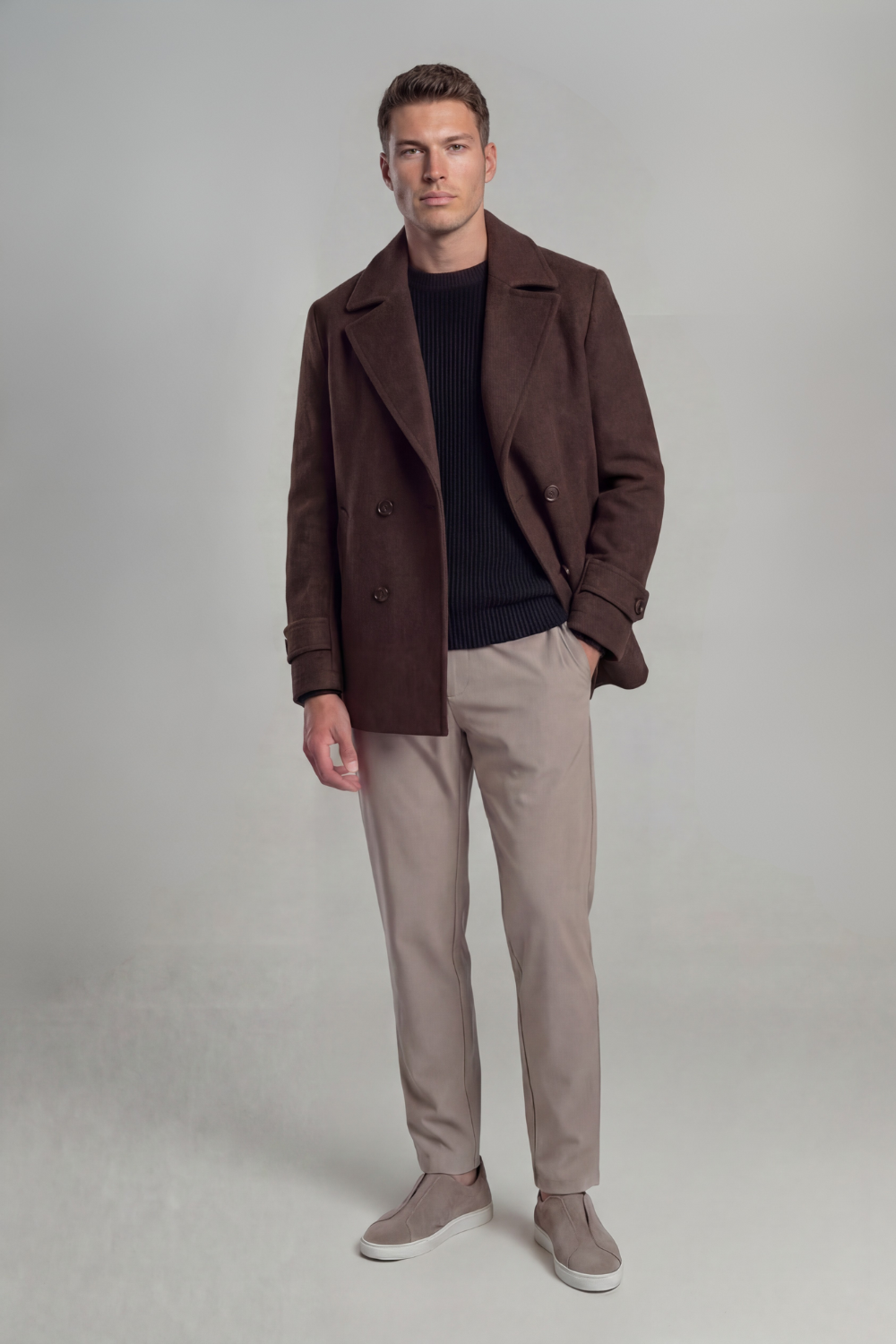 BRIAN™ | Brown Wool Peacoat