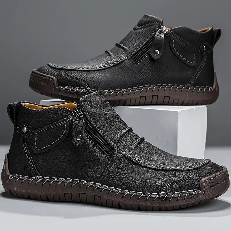 BRIAN™ | Men's Hand-Stitched Zip Ankle Boot