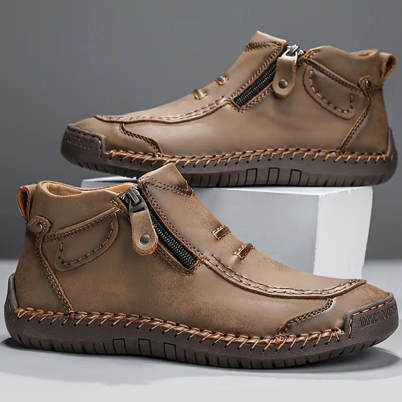 BRIAN™ | Men's Hand-Stitched Zip Ankle Boot