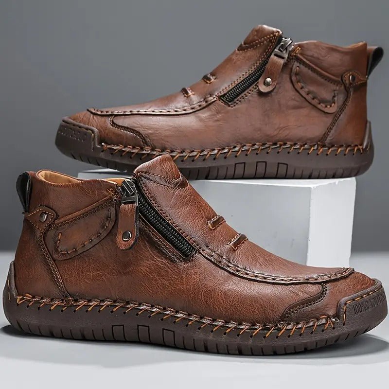 BRIAN™ | Men's Hand-Stitched Zip Ankle Boot