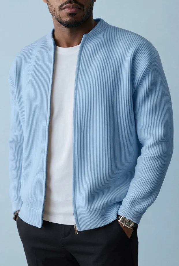 BRIAN™ | Ribbed Knit Cardigan Jacket with Zipper