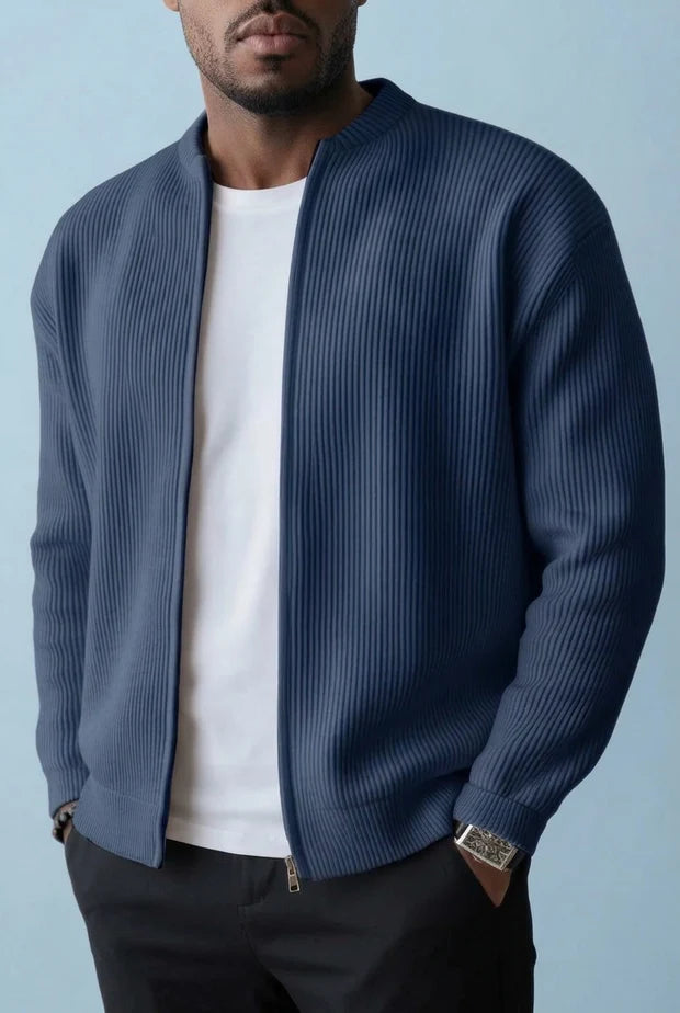 BRIAN™ | Ribbed Knit Cardigan Jacket with Zipper
