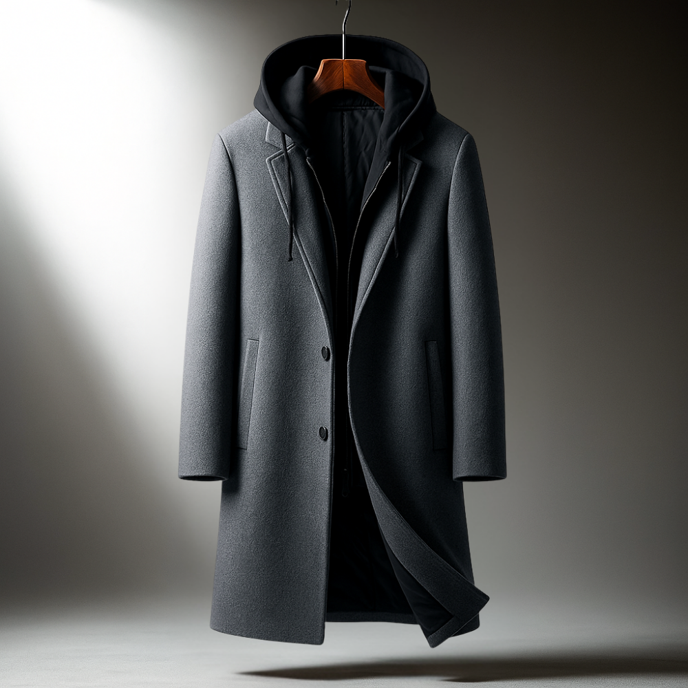 BRIAN™ | WOOL HOODED COAT FOR MEN