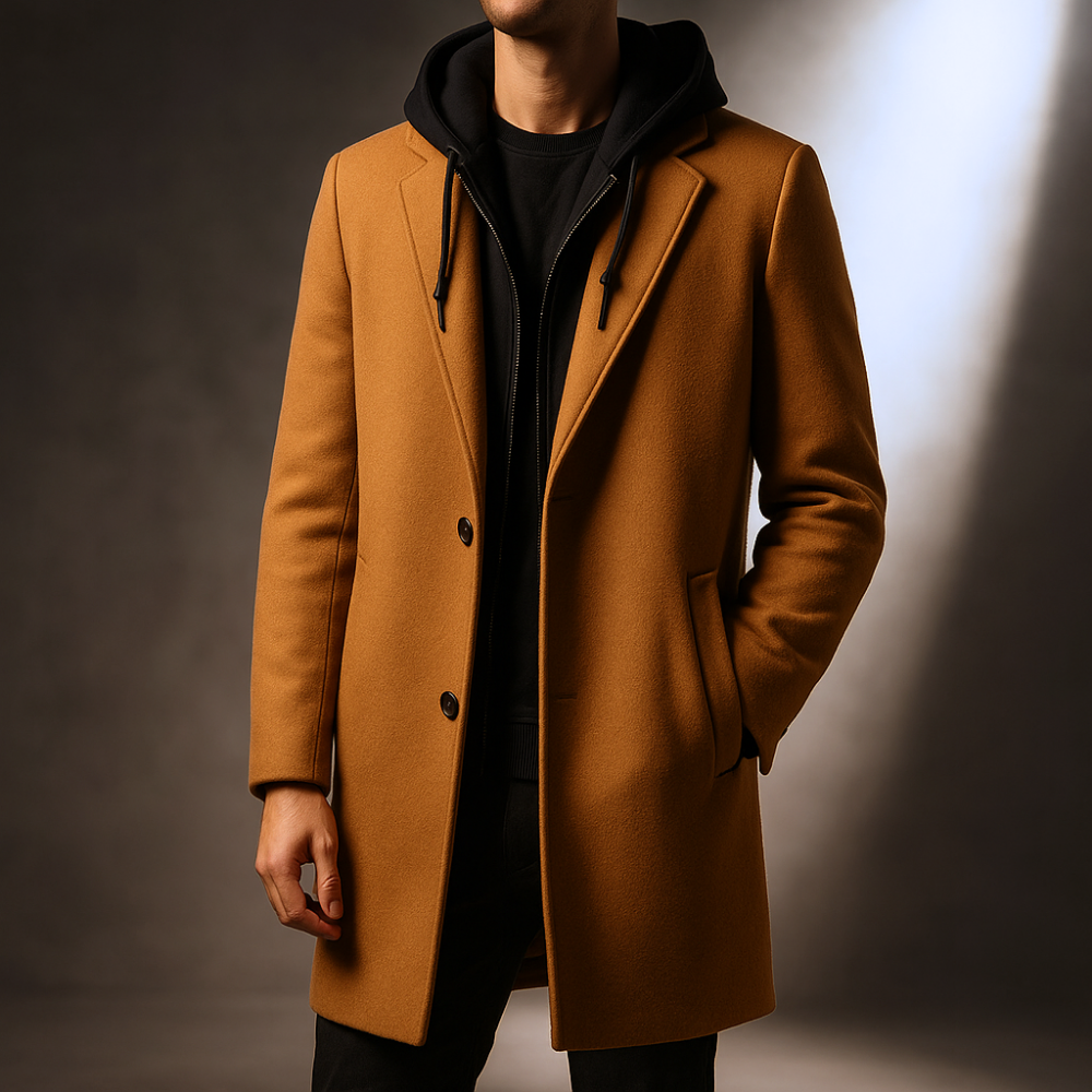 BRIAN™ | WOOL HOODED COAT FOR MEN