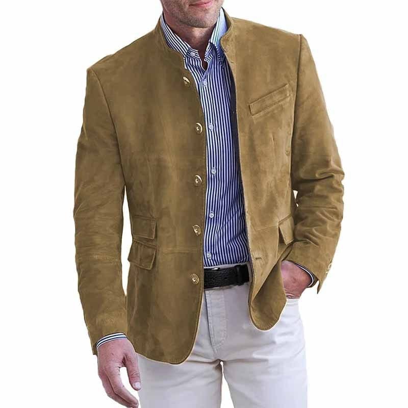 BRIAN™ | Stand-Collar Suede Blazer