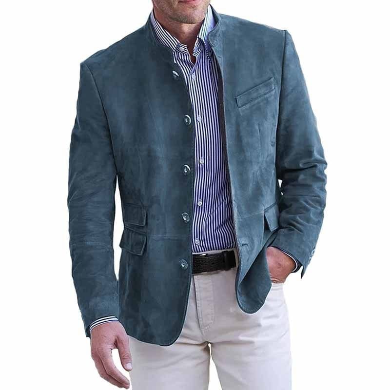 BRIAN™ | Stand-Collar Suede Blazer