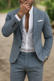 BRAIN™ | Men's Linen-Look Slim Suit