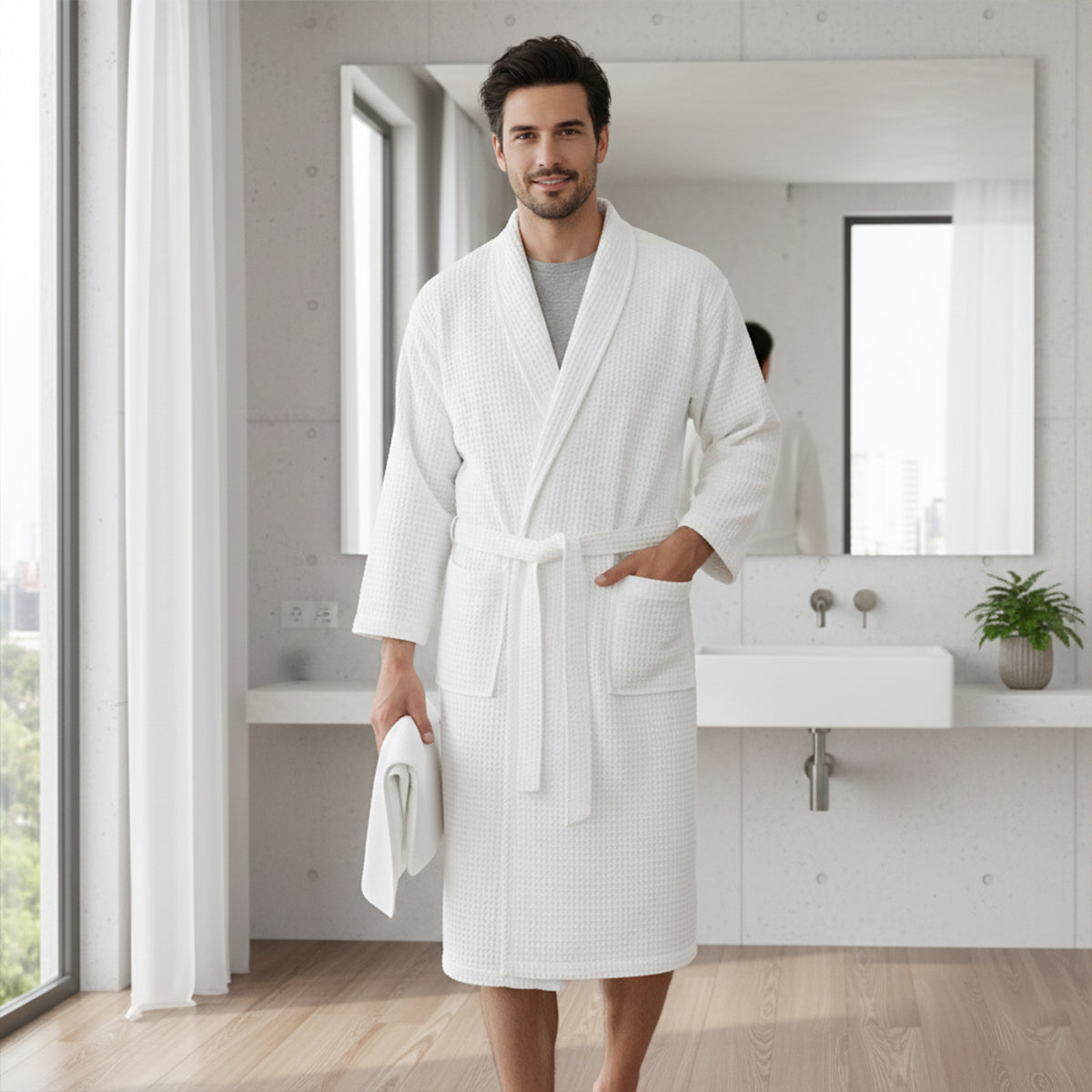 BRAIN™ | Waffle Bathrobe