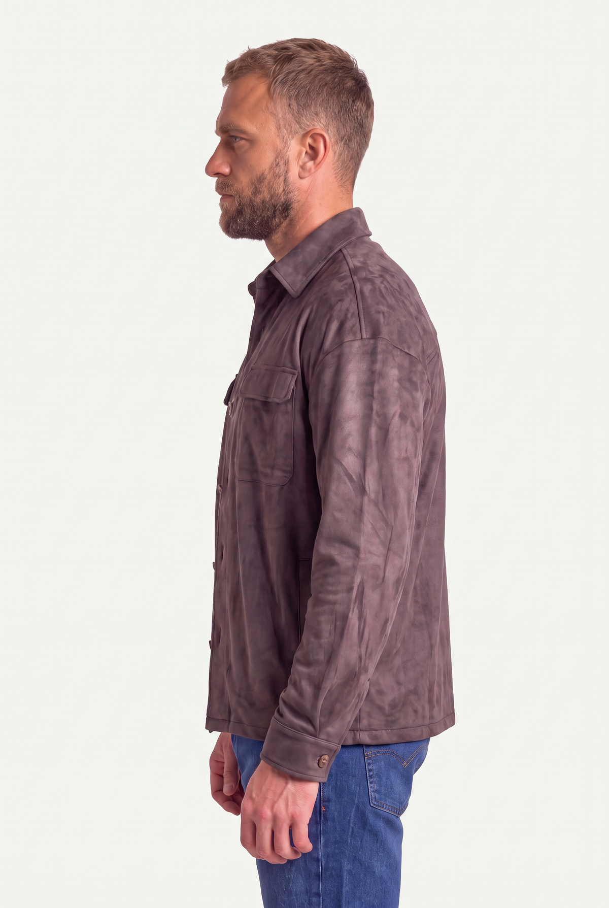 BRIAN™ | Mirsino Suede Overshirt | Coffee