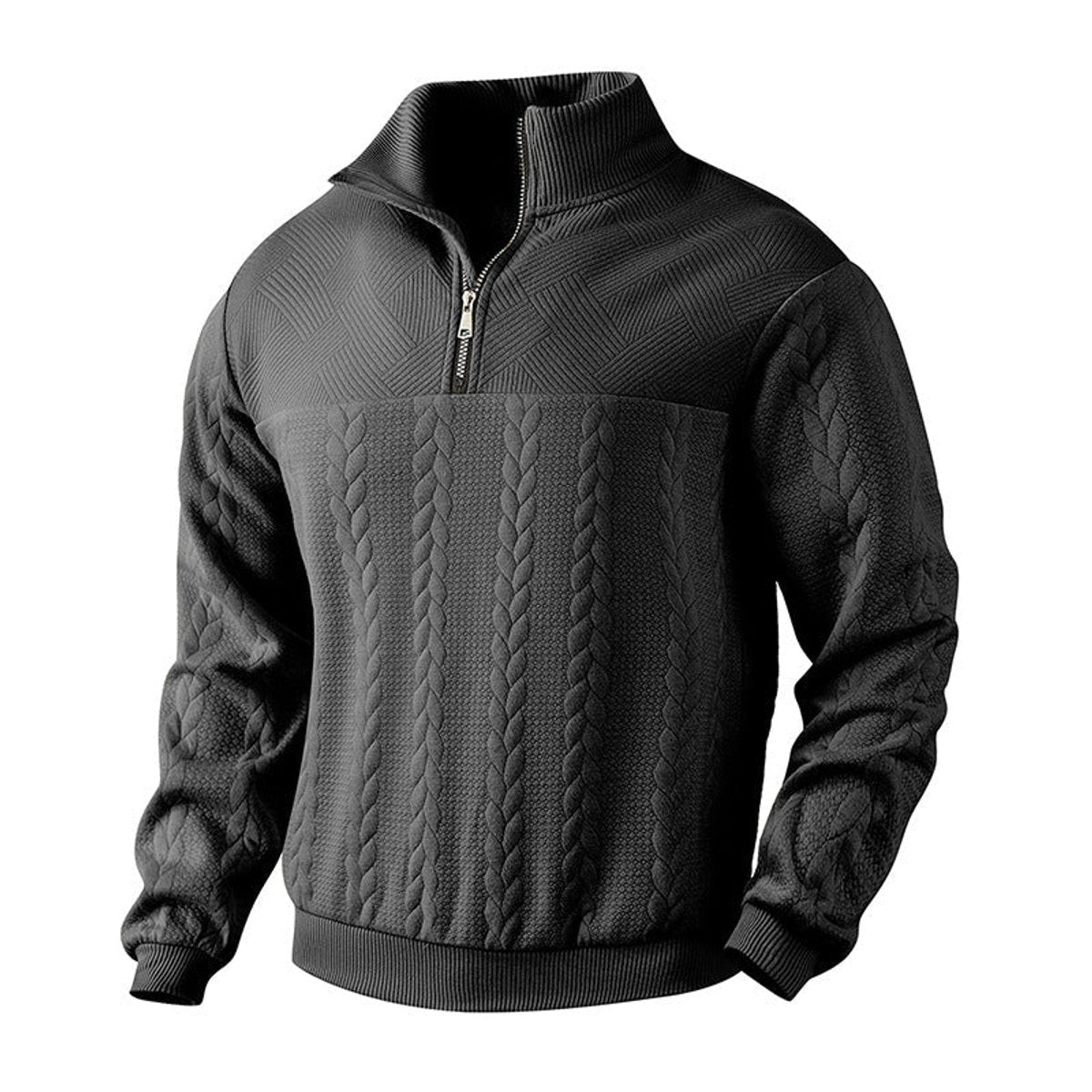 BRIAN™ | Cable Knit Quarter-Zip Pullover Sweater