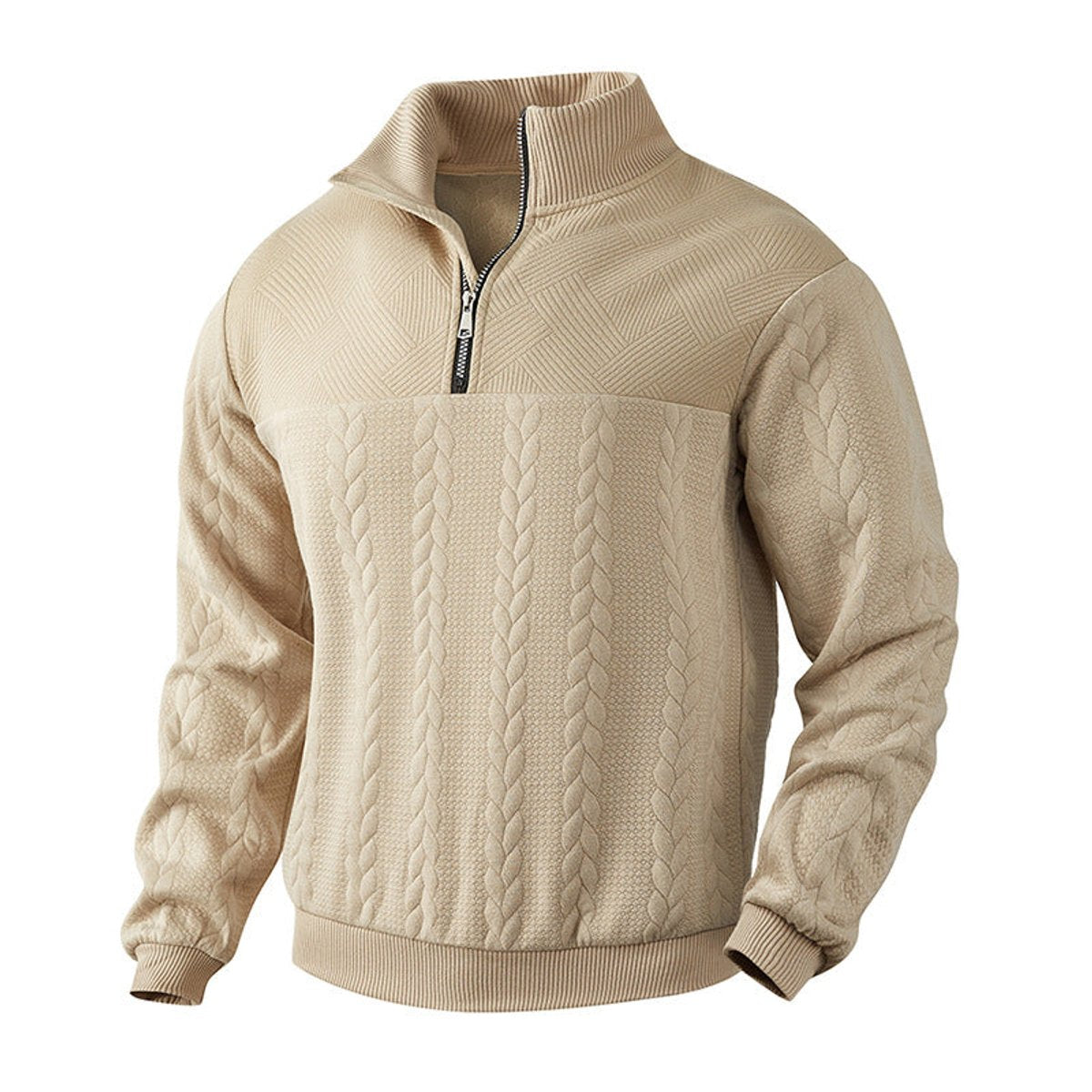 BRIAN™ | Cable Knit Quarter-Zip Pullover Sweater