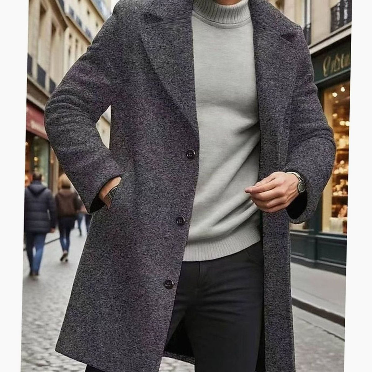 BRIAN™ | Classic Long Wool Coat Single-Breasted Overcoat