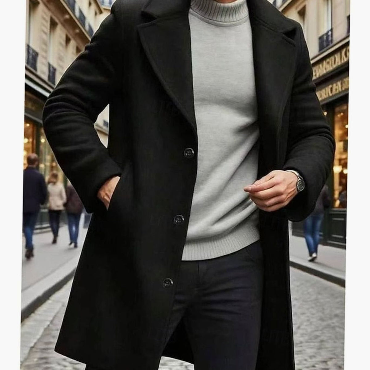 BRIAN™ | Classic Long Wool Coat Single-Breasted Overcoat