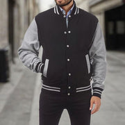 BRIAN™ | Classic Varsity Bomber Jacket with Ribbed Trim and Snap Buttons