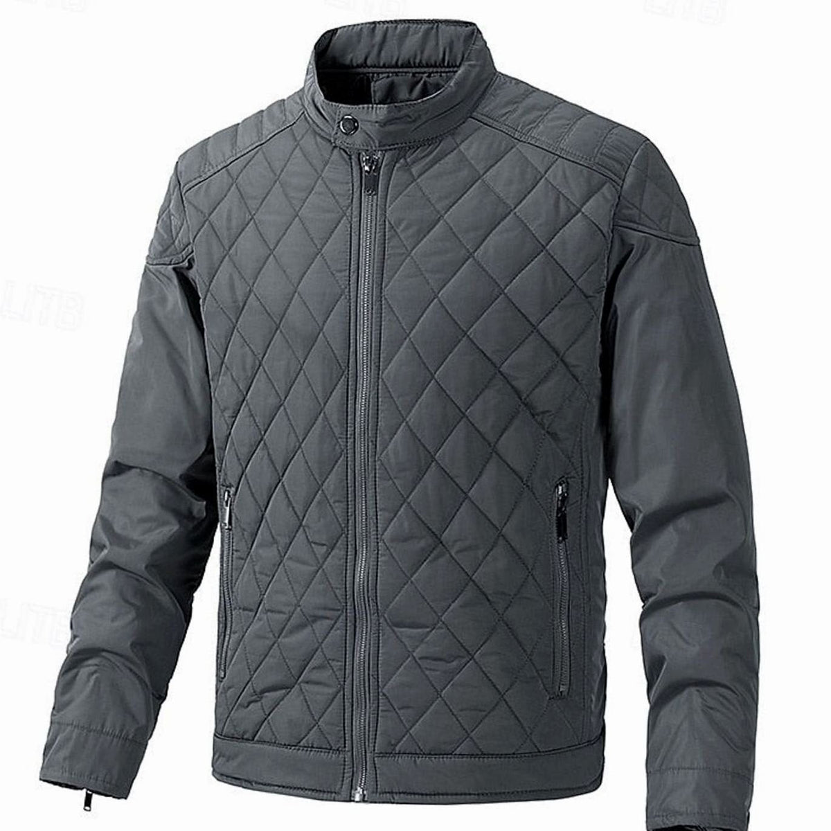 BRIAN™ | Diamond-Quilted Stand-Collar Full-Zip Jacket