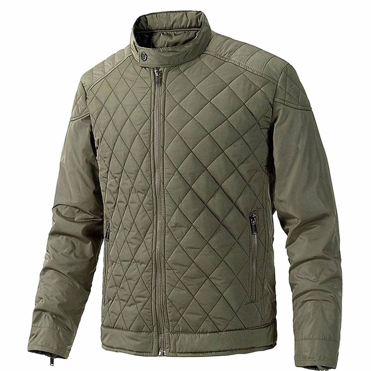 BRIAN™ | Diamond-Quilted Stand-Collar Full-Zip Jacket