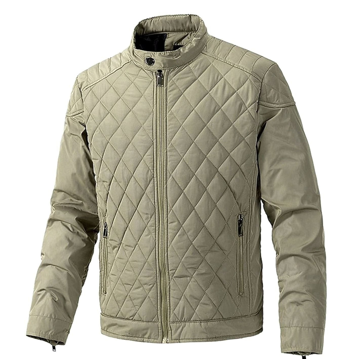 BRIAN™ | Diamond-Quilted Stand-Collar Full-Zip Jacket