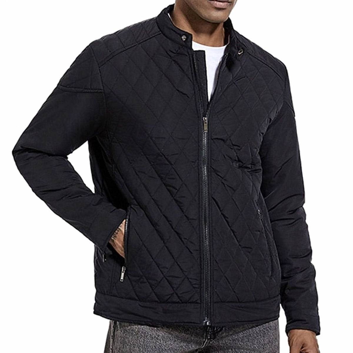 BRIAN™ | Diamond-Quilted Stand-Collar Full-Zip Jacket