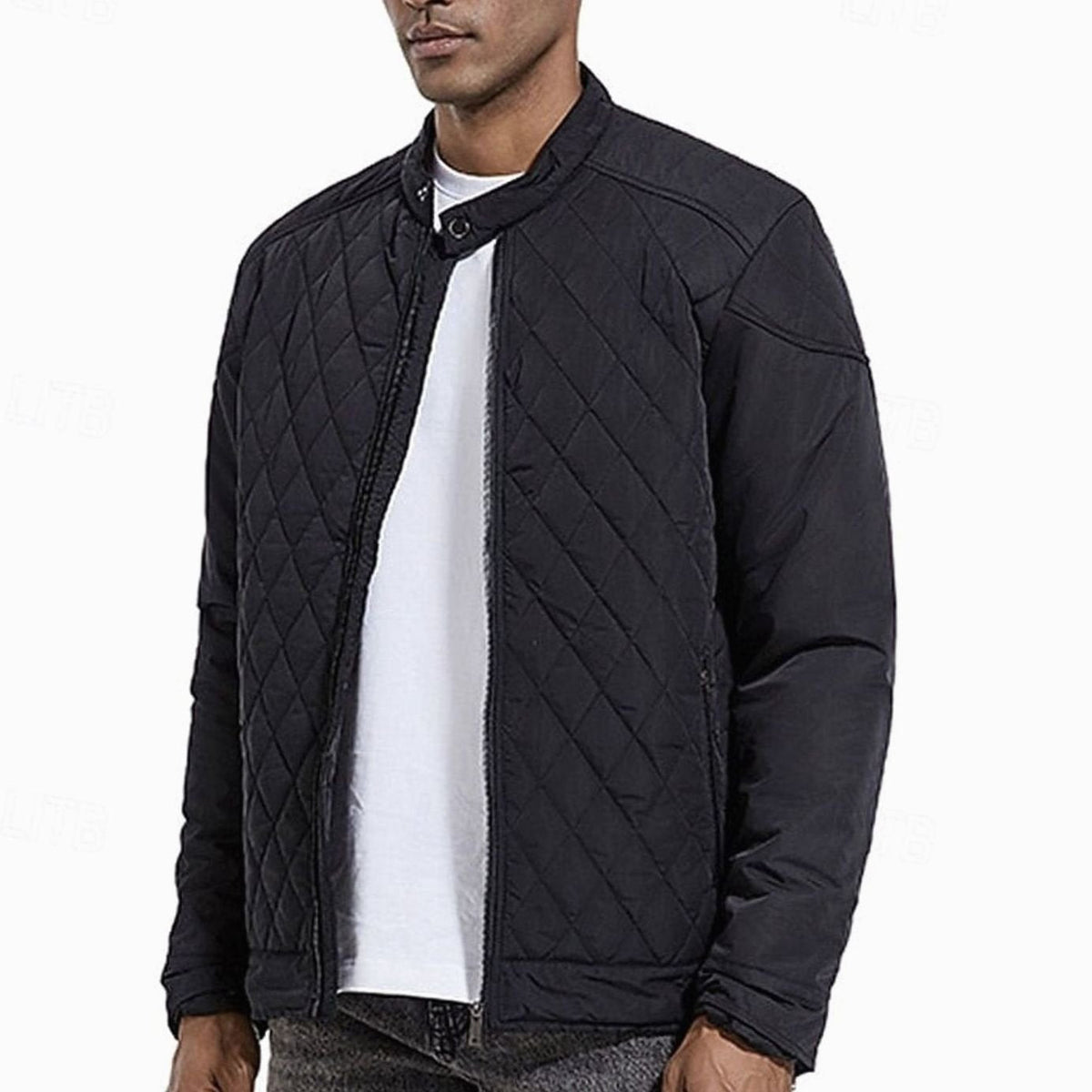 BRIAN™ | Diamond-Quilted Stand-Collar Full-Zip Jacket
