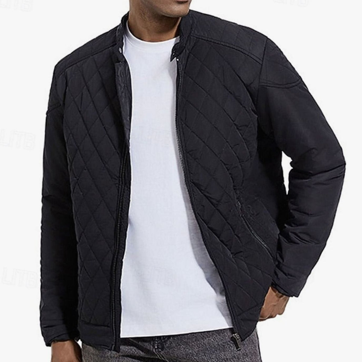 BRIAN™ | Diamond-Quilted Stand-Collar Full-Zip Jacket