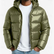 BRIAN™ | Hooded Coated Puffer Jacket