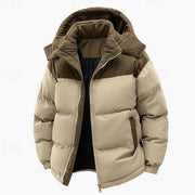 BRIAN™ | Quilted Hooded Two-Tone Corduroy Puffer Jacket