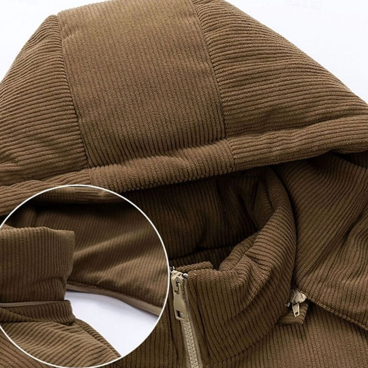 BRIAN™ | Quilted Hooded Two-Tone Corduroy Puffer Jacket