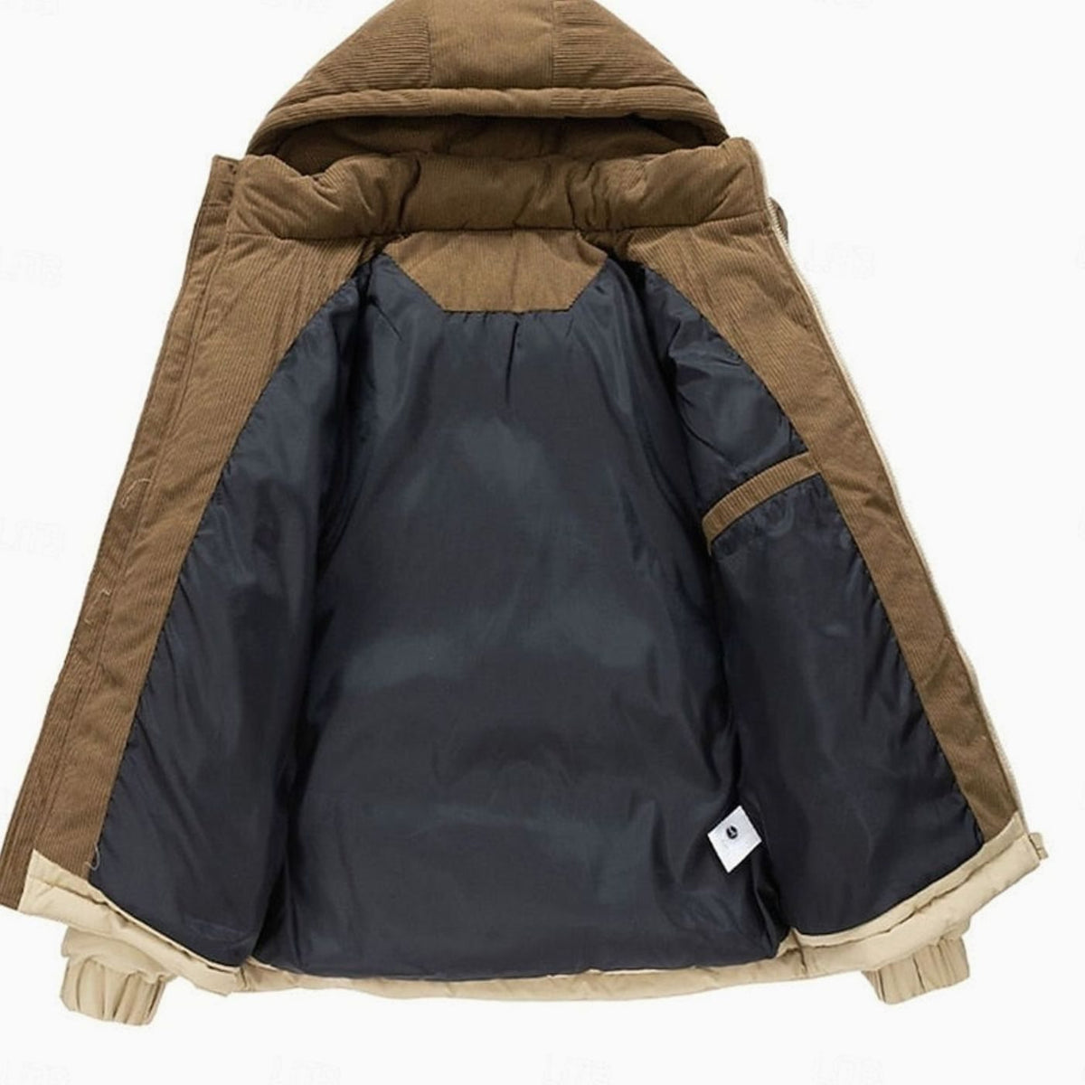 BRIAN™ | Quilted Hooded Two-Tone Corduroy Puffer Jacket
