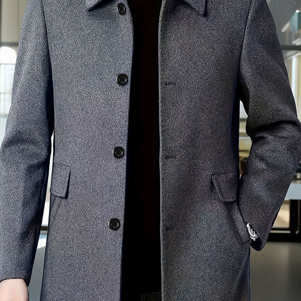 BRIAN™ | Single-Breasted Wool Overcoat with Classic Collar
