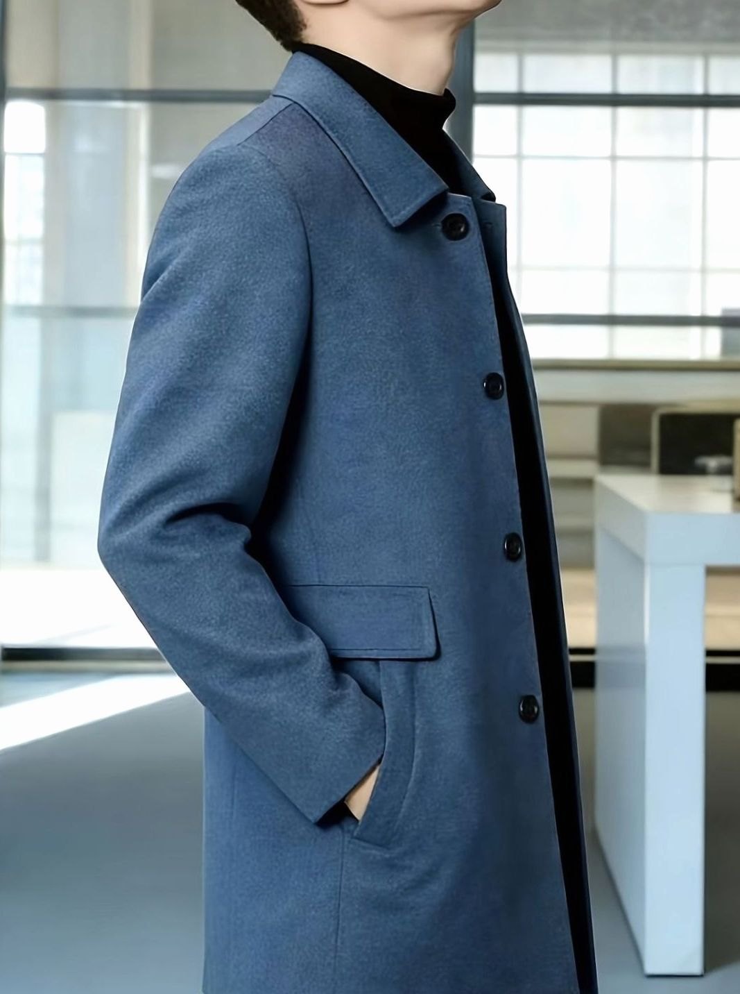 BRIAN™ | Single-Breasted Wool Overcoat with Classic Collar