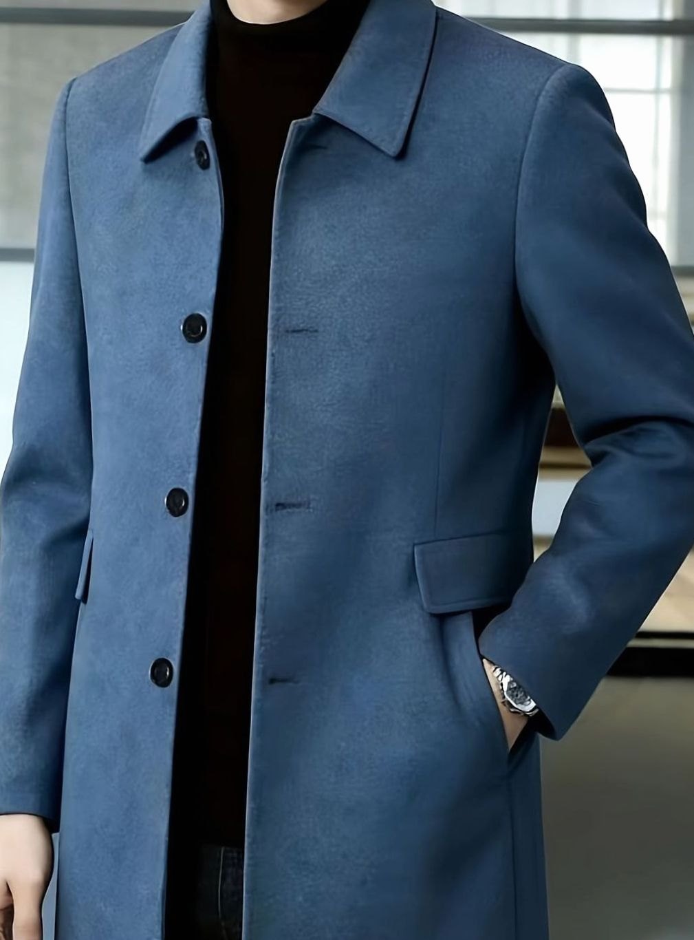 BRIAN™ | Single-Breasted Wool Overcoat with Classic Collar