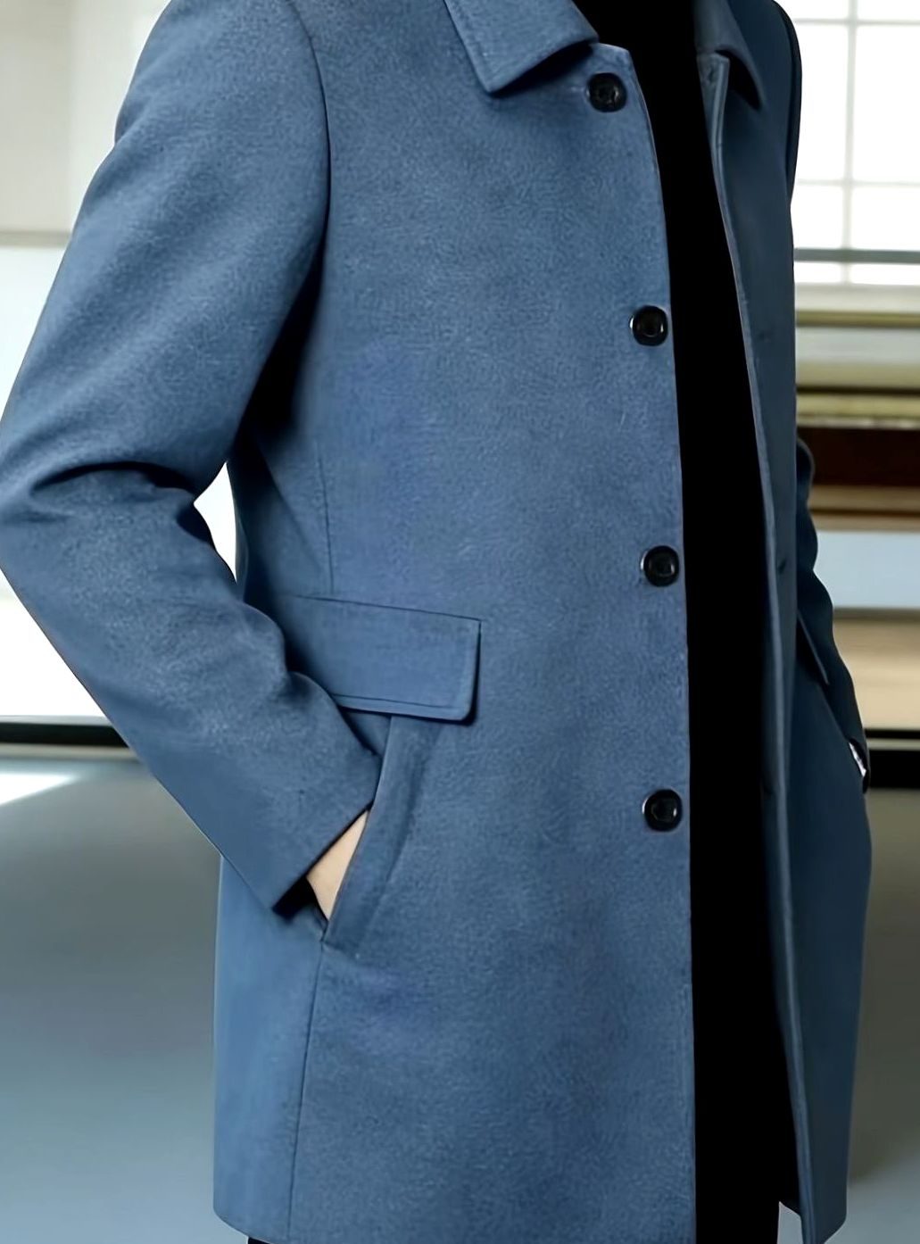 BRIAN™ | Single-Breasted Wool Overcoat with Classic Collar