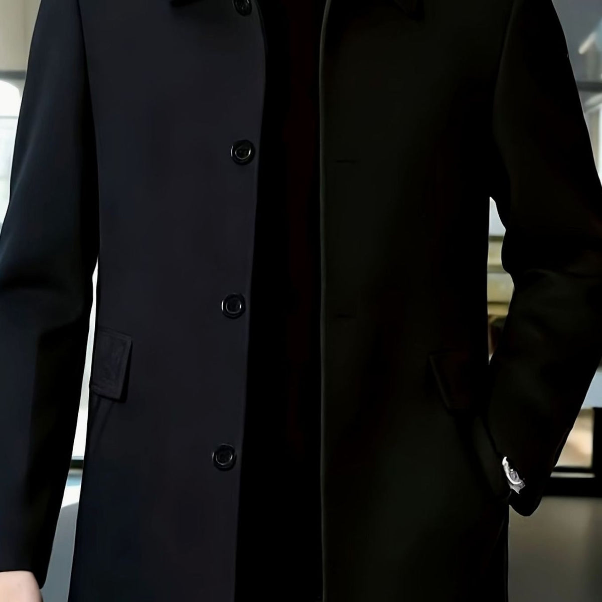 BRIAN™ | Single-Breasted Wool Overcoat with Classic Collar