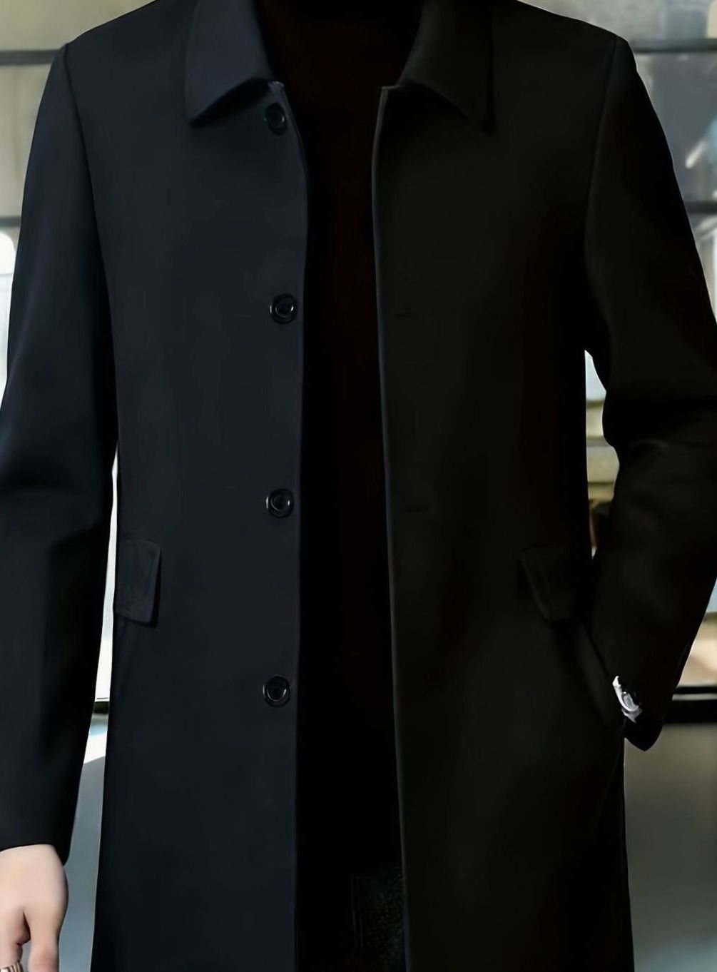 BRIAN™ | Single-Breasted Wool Overcoat with Classic Collar