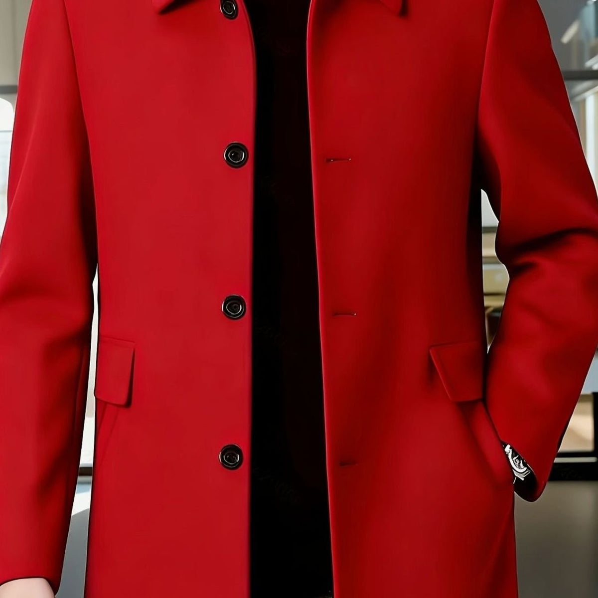 BRIAN™ | Single-Breasted Wool Overcoat with Classic Collar