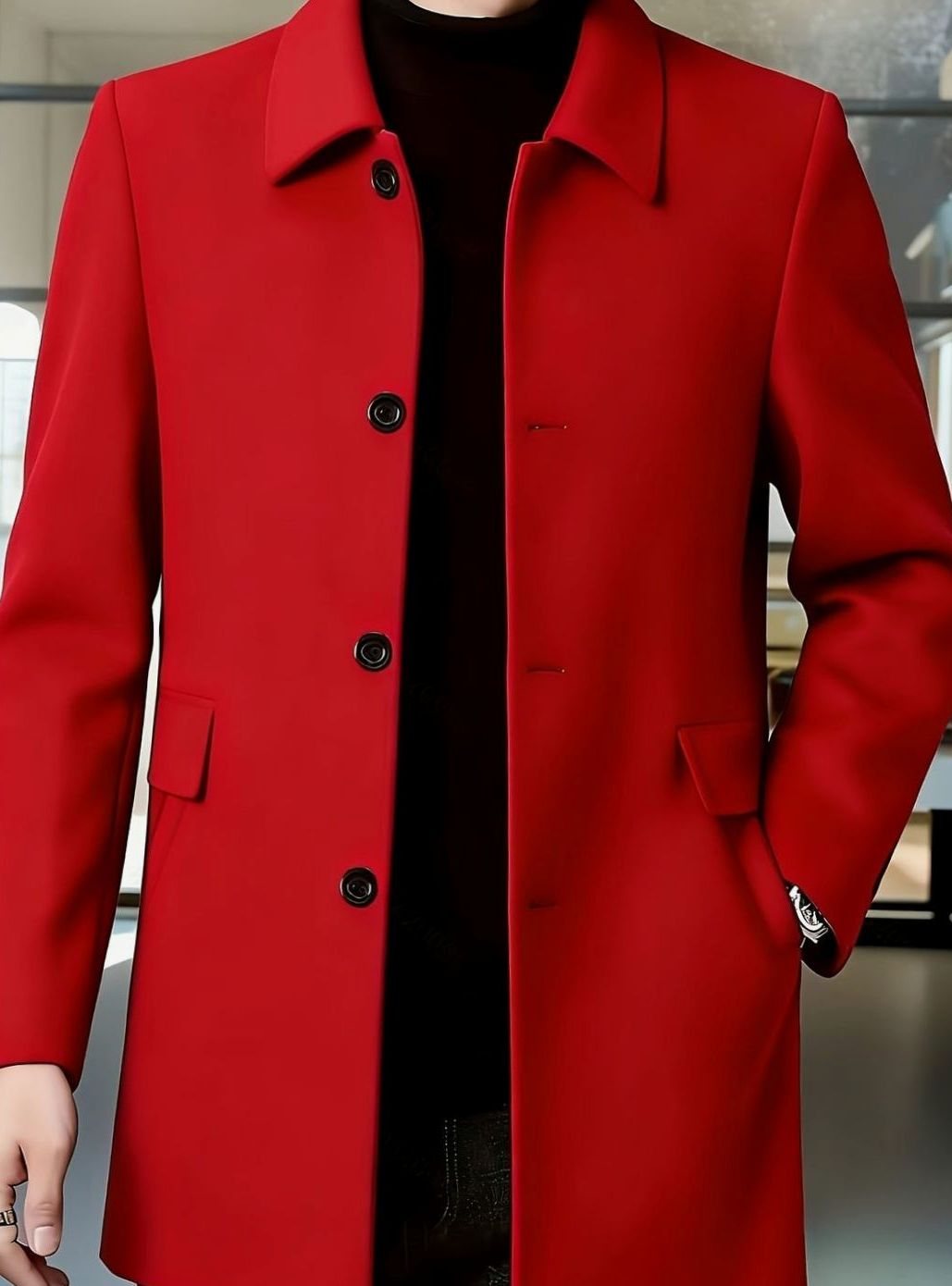 BRIAN™ | Single-Breasted Wool Overcoat with Classic Collar