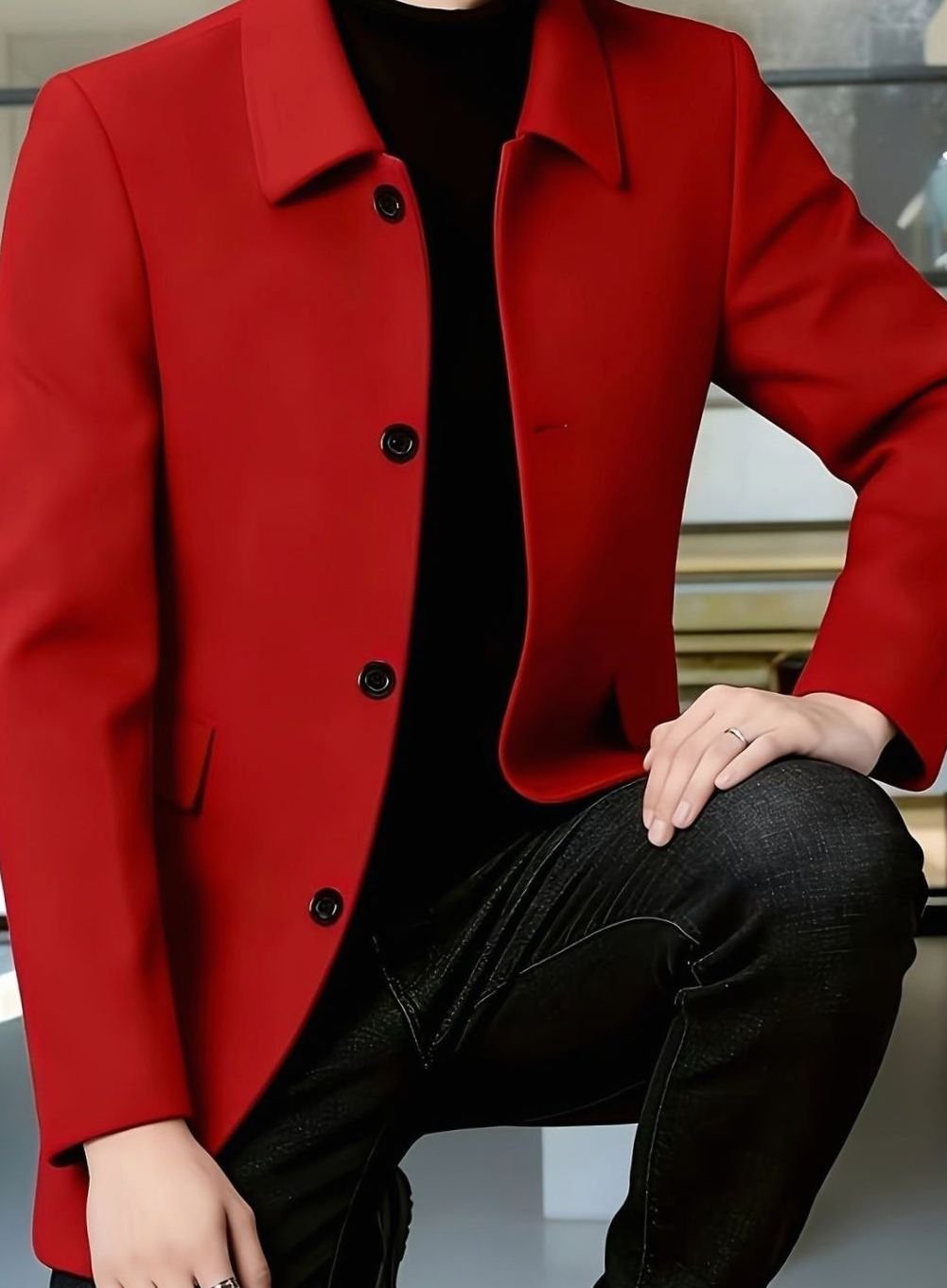 BRIAN™ | Single-Breasted Wool Overcoat with Classic Collar