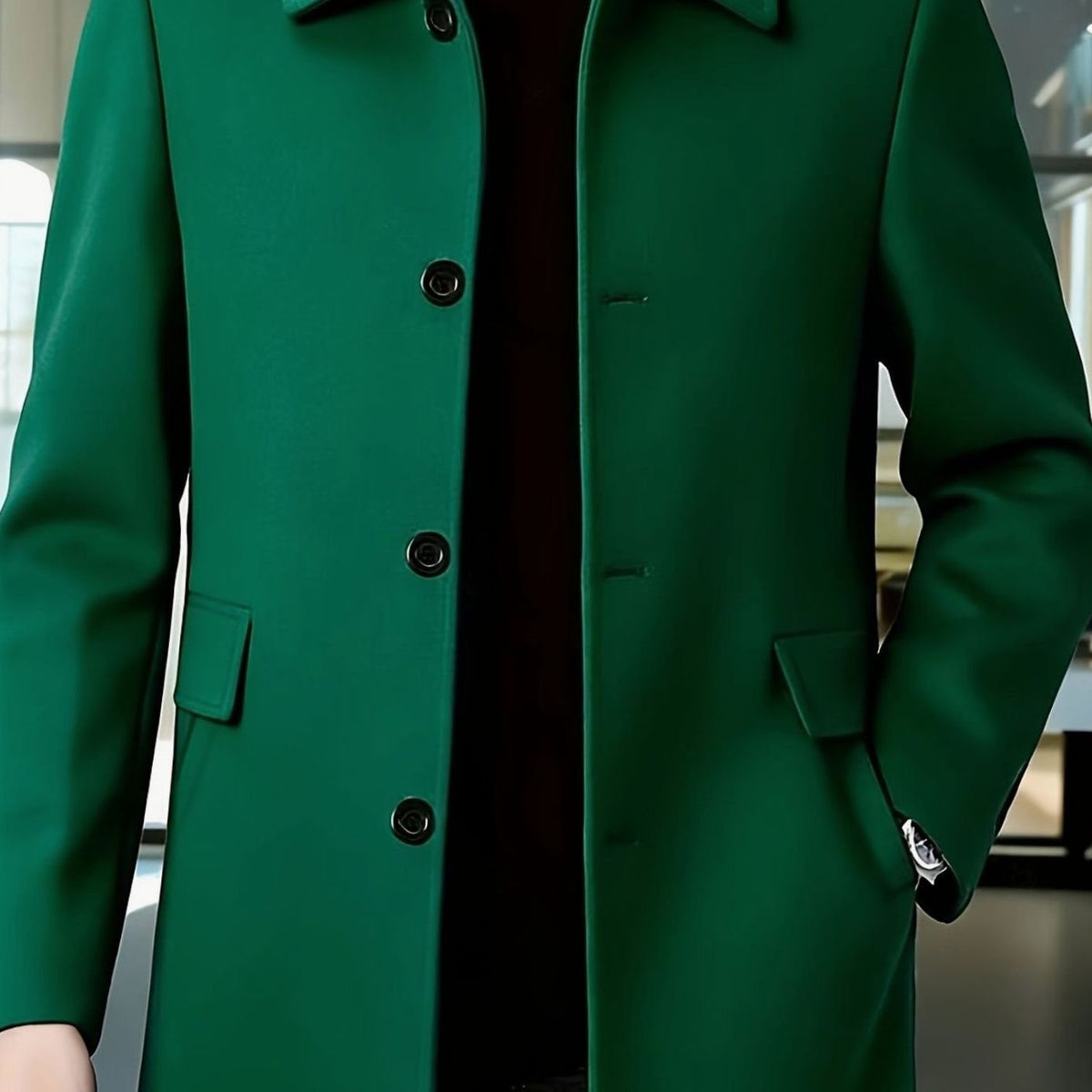 BRIAN™ | Single-Breasted Wool Overcoat with Classic Collar