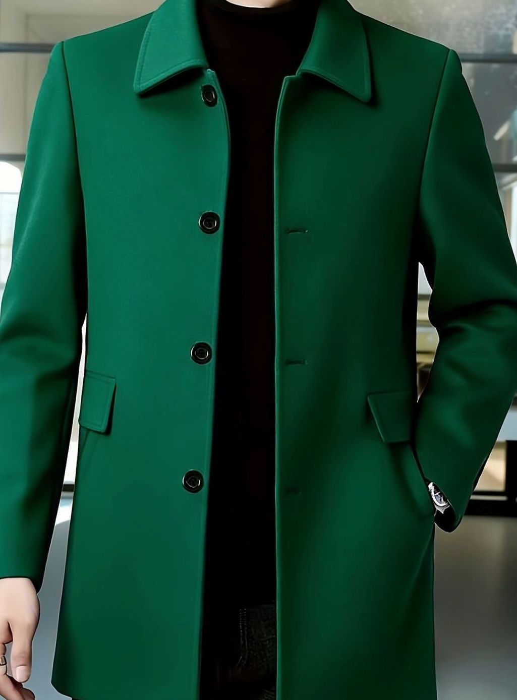 BRIAN™ | Single-Breasted Wool Overcoat with Classic Collar