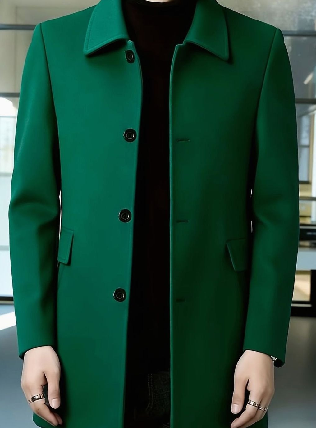 BRIAN™ | Single-Breasted Wool Overcoat with Classic Collar