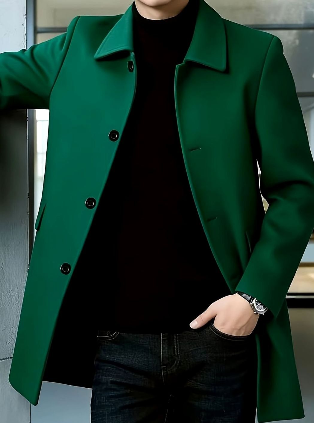BRIAN™ | Single-Breasted Wool Overcoat with Classic Collar