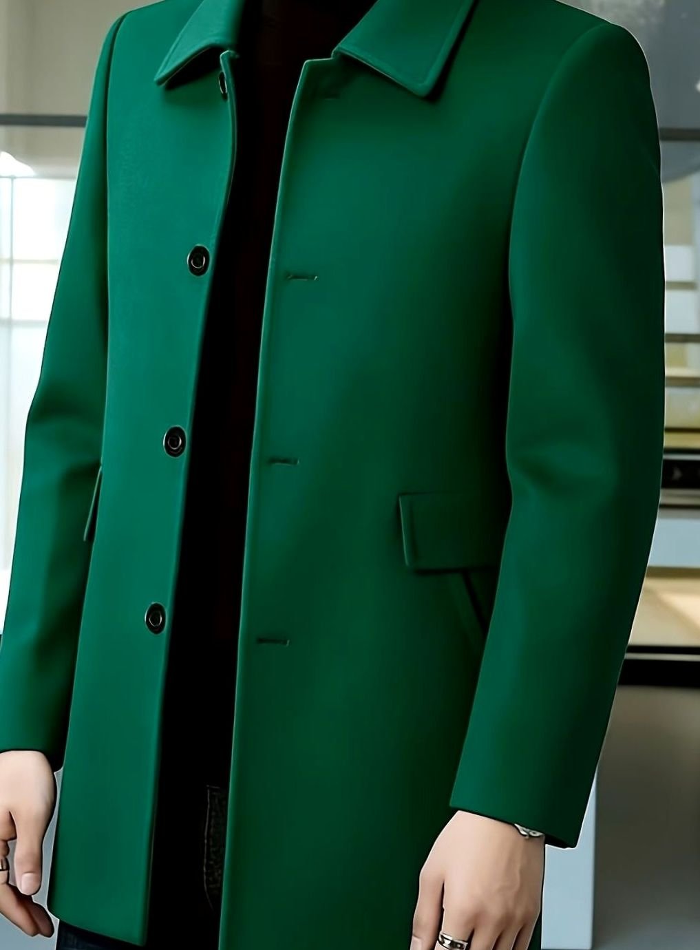 BRIAN™ | Single-Breasted Wool Overcoat with Classic Collar