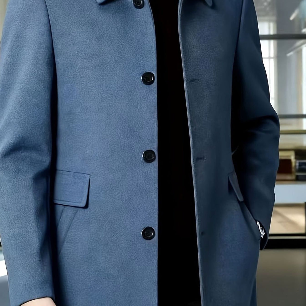 BRIAN™ | Single-Breasted Wool Overcoat with Classic Collar